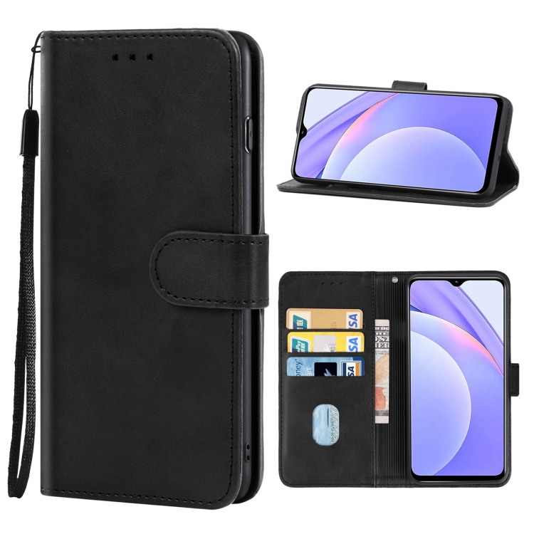

For Xiaomi Redmi Note 9 4G Leather Phone Case(Black)