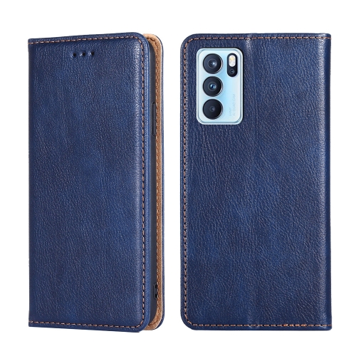 

For OPPO Reno6 Pro 5G Gloss Oil Solid Color Magnetic Leather Phone Case(Blue)