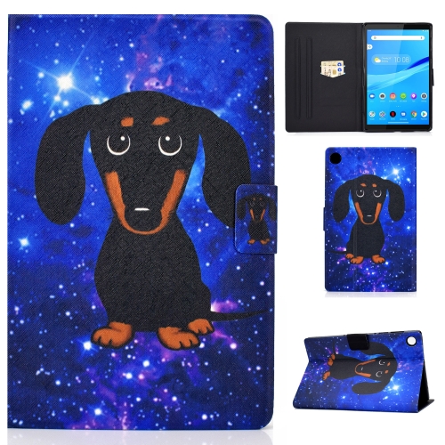 

For Lenovo Tab M10 Plus 10.6 3rd Gen 2022 Colored Drawing Smart Leather Tablet Case(Little Black Dog)