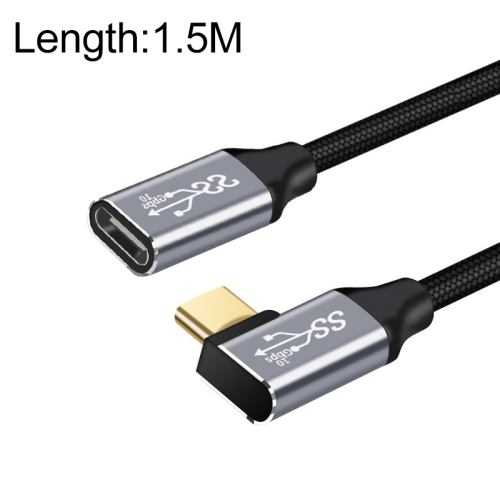 

1.5m 10Gbps USB-C / Type-C Female to Male Elbow Charging Data Transmission Extension Cable