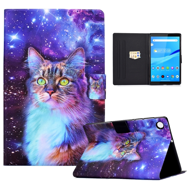 

For Lenovo Tab M10 Plus 10.6 3rd Gen 2022 Colored Drawing Smart Leather Tablet Case(Starry Sky Cat)