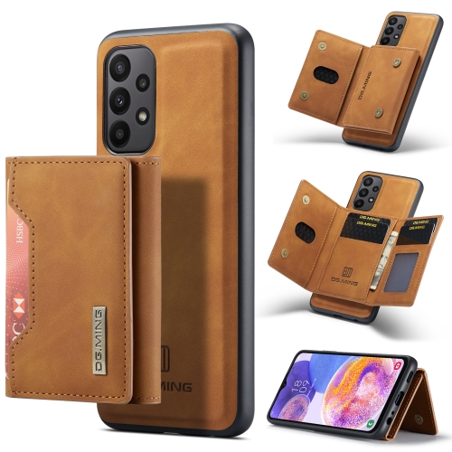 

For Samsung Galaxy A23 5G DG.MING M2 Series 3-Fold Multi Card Bag + Magnetic Phone Case(Brown)