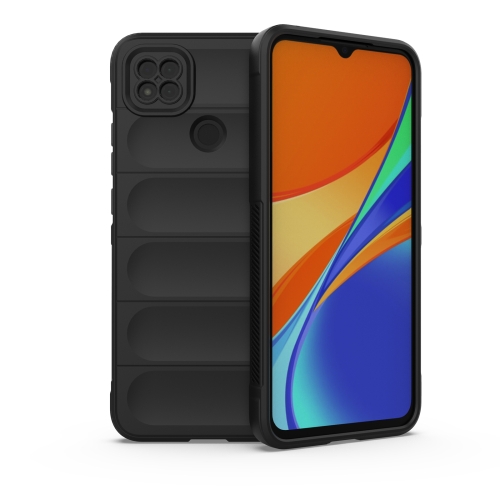

For Xiaomi Redmi 9C Magic Shield TPU + Flannel Phone Case(Black)
