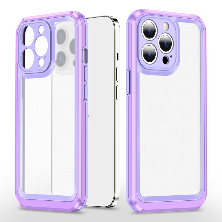 

Bright Skin Feel PC + TPU Protective Phone Case For iPhone 14 Pro Max(Purple+Purple)