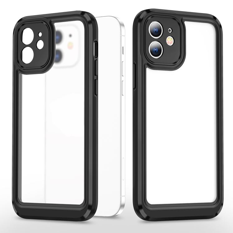 

Bright Skin Feel PC + TPU Protective Phone Case For iPhone 12(Black+Black)