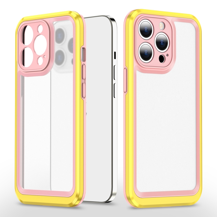 

Bright Skin Feel PC + TPU Protective Phone Case For iPhone 11 Pro(Pink+Yellow)