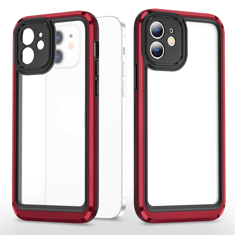 

Bright Skin Feel PC + TPU Protective Phone Case For iPhone 11(Black+Red)