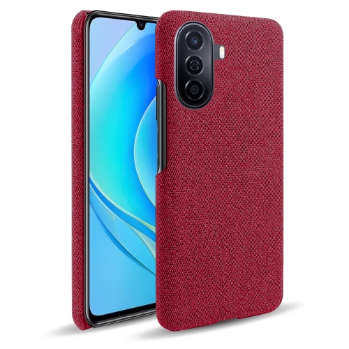 

For Huawei Enjoy 50 Cloth Coated Hard Plastic Phone Case(Red)