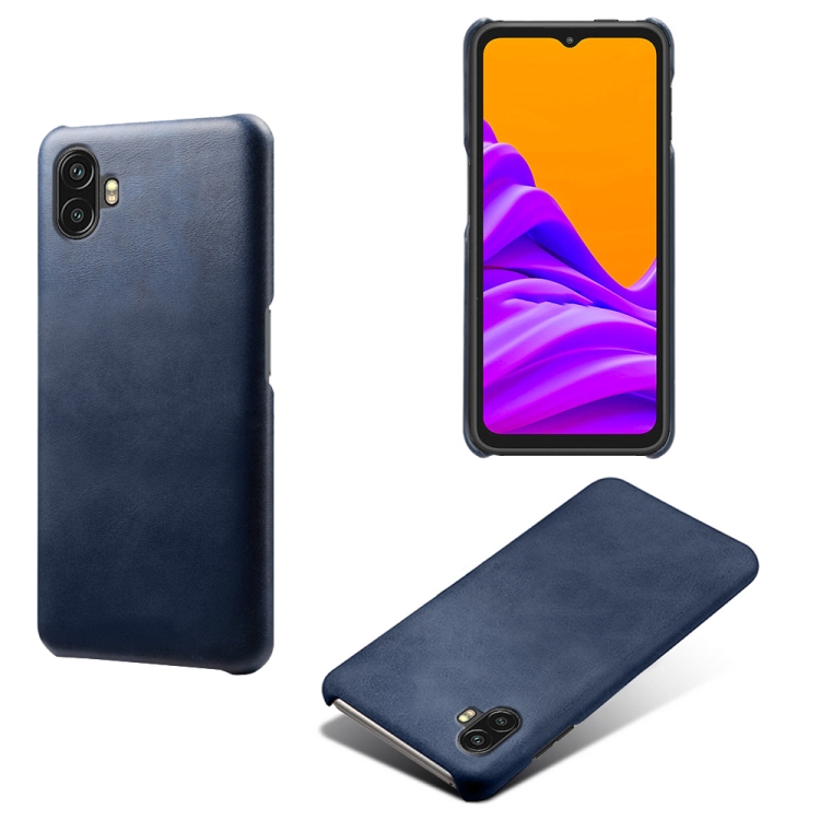 

For Samsung Galaxy Xcover6 Pro Calf Texture PC + PU Phone Case(Blue)