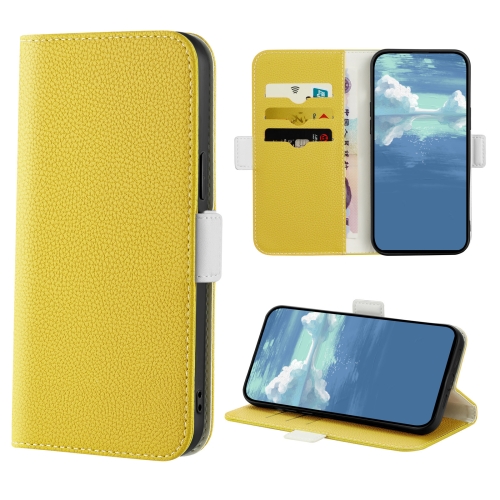 

For OPPO A16K 4G Candy Color Litchi Texture Leather Phone Case(Yellow)