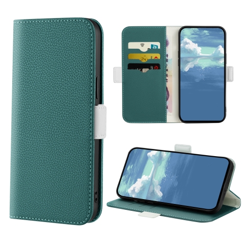 

For OPPO A96 Foreign Candy Color Litchi Texture Leather Phone Case(Dark Green)