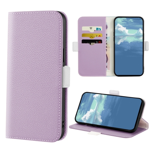 

For OPPO Realme C11 Candy Color Litchi Texture Leather Phone Case(Light Purple)