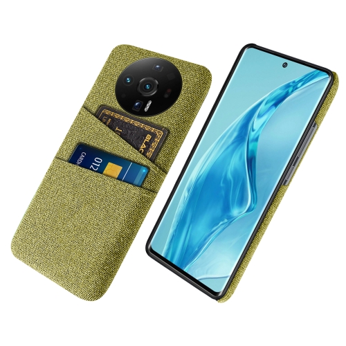 

For Xiaomi 12 Ultra Cloth Coated Hard Plastic Card Slots Phone Case(Yellow)