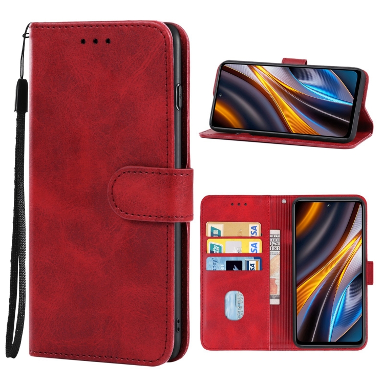 

For Xiaomi Poco X4 GT Leather Phone Case(Red)