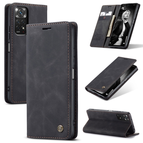 

For Xiaomi Redmi Note 11 4G/Note 11S Global CaseMe 013 Multifunctional Horizontal Flip Leather Phone Case(Black)