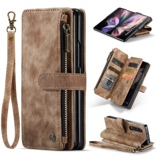 

For Samsung Galaxy Z Fold3 5G CaseMe C30 Multifunctional Phone Leather Phone Case(Brown)