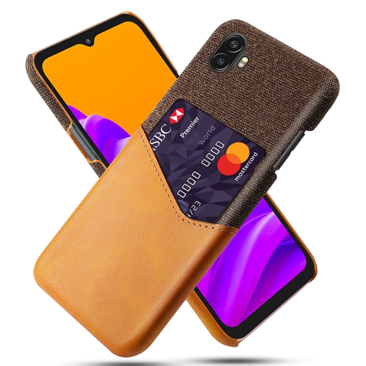

For Samsung Galaxy Xcover6 Pro Cloth Texture Card Slot PC Leather Phone Case(Orange)