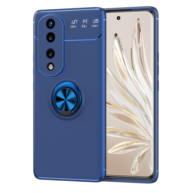 

For Honor 70 Pro Metal Ring Holder TPU Phone Case(Blue)