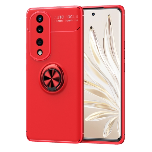 

For Honor 70 Metal Ring Holder TPU Phone Case(Red)