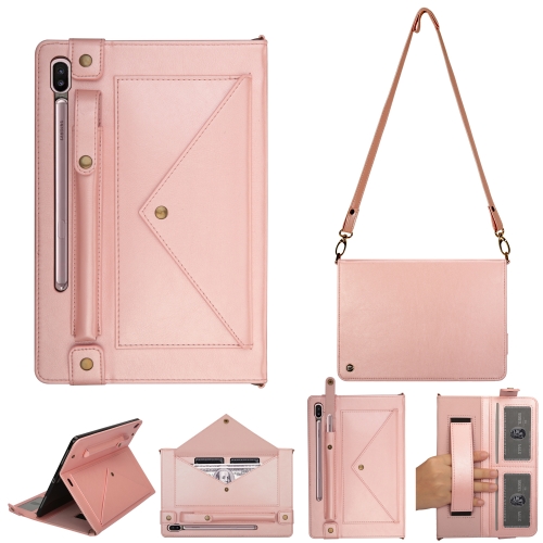 

For Samsung Galaxy Tab S6 T860/T865 Envelope Solid Color Leather Tablet Case(Rose Gold)