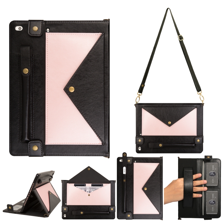 

Envelope Color Matching Leather Tablet Case For iPad mini 2019 / 4 / 3 / 2 / 1(Black Rose Gold)
