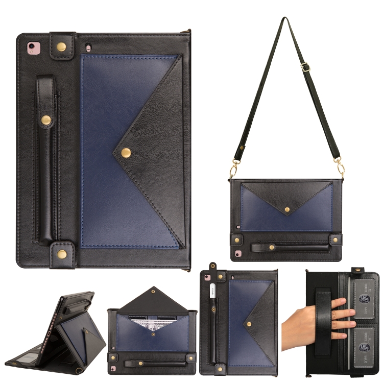 

Envelope Color Matching Leather Tablet Case For iPad 10.2 2021/2020/2019 / Pro 10.5 2019(Black Blue)