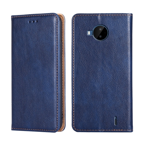 

For Nokia C20 Plus Gloss Oil Solid Color Magnetic Leather Phone Case(Blue)