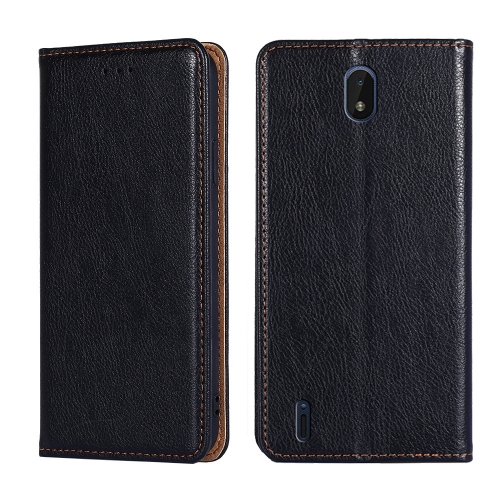 

For Nokia C01 Plus / C1 2nd Edition Gloss Oil Solid Color Magnetic Leather Phone Case(Black)