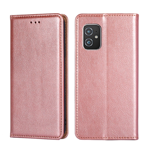 

For Asus Zenfone 8 ZS590KS Gloss Oil Solid Color Magnetic Leather Phone Case(Rose Gold)