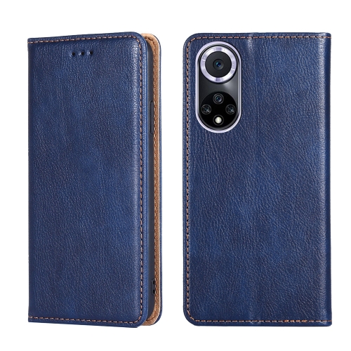 

For Huawei nova 9 Gloss Oil Solid Color Magnetic Leather Phone Case(Blue)
