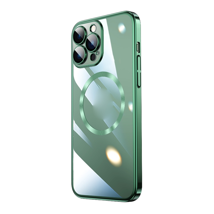 

For iPhone 13 Pro Magsafe Magnetic Electroplated PC Phone Case (Green)
