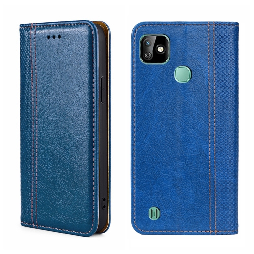 

For Infinix Smart HD 2021 Grid Texture Magnetic Flip Leather Phone Case(Blue)
