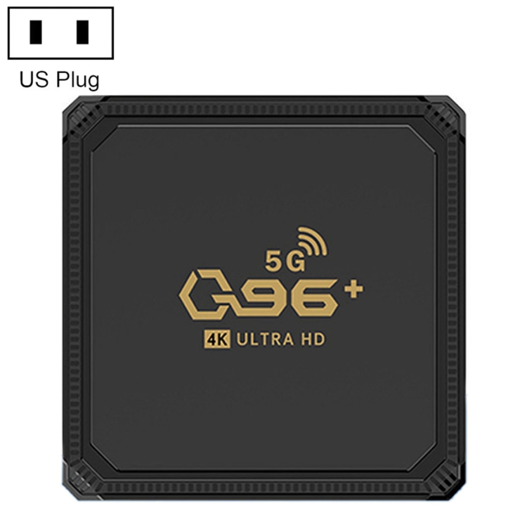 

Q96+ 4K Ultra HD Smart TV Box, Android 9.0, Hisilicon Hi3798M Quad Core, 1GB+8GB, Plug Type:US Plug(Black)