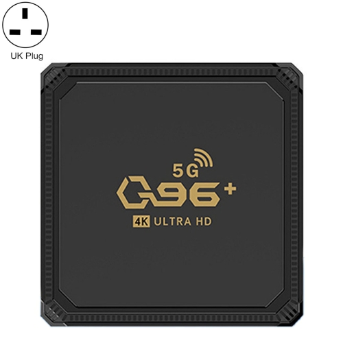 

Q96+ 4K Ultra HD Smart TV Box, Android 9.0, Hisilicon Hi3798M Quad Core, 1GB+8GB, Plug Type:UK Plug(Black)