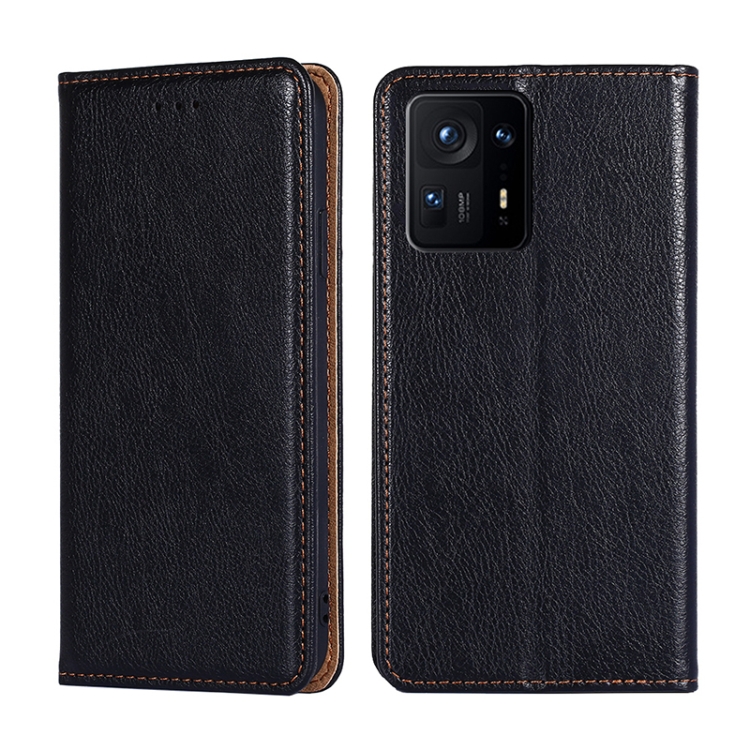 

For Xiaomi Mix 4 Gloss Oil Solid Color Magnetic Leather Phone Case(Black)
