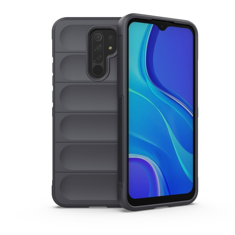 

For Xiaomi Redmi 9 Magic Shield TPU + Flannel Phone Case(Black)