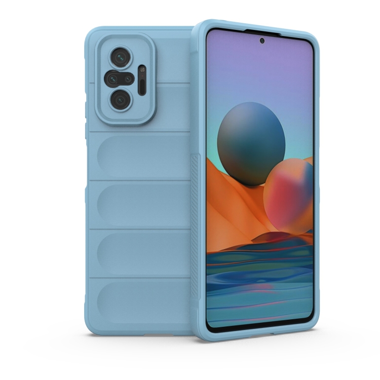 

For Xiaomi Redmi Note 10 Pro 4G Magic Shield TPU + Flannel Phone Case(Sky Blue)