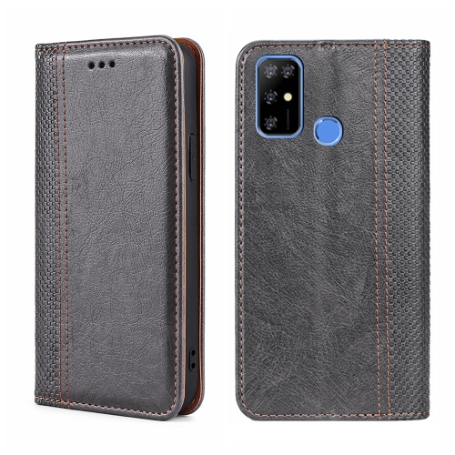 

For DOOGEE X96 Pro Grid Texture Magnetic Flip Leather Phone Case(Grey)