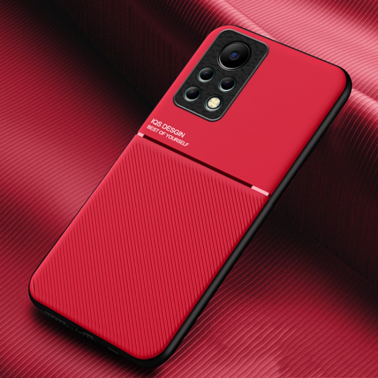 

For Infinix Note 11s Classic Tilt Strip Grain Magnetic Shockproof PC + TPU Phone Case(Red)