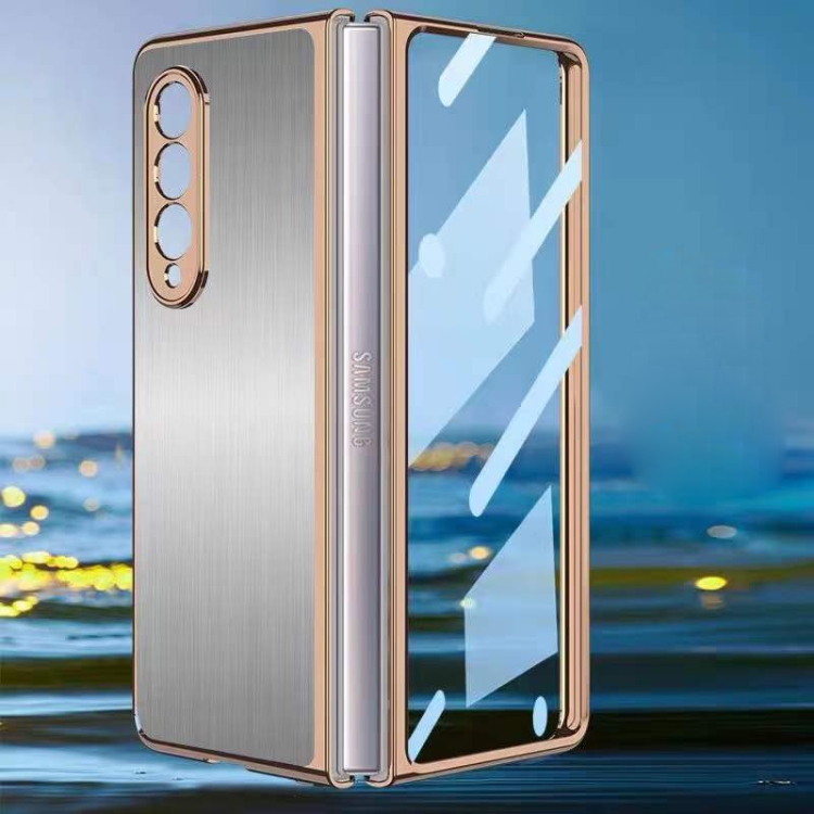 

For Samsung Galaxy Z Fold3 5G Electroplated Stainless Steel Phone Case(Silver)
