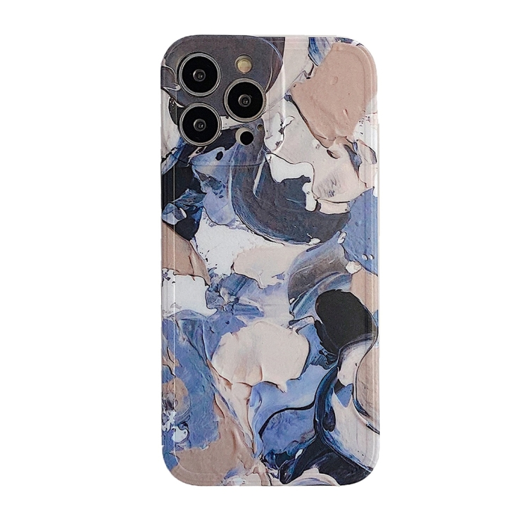 

Art Plaster Painting Phone Case For iPhone 12(Dark Color)