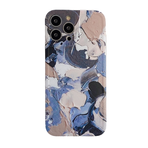 

Art Plaster Painting Phone Case For iPhone 12 Pro Max(Dark Color)