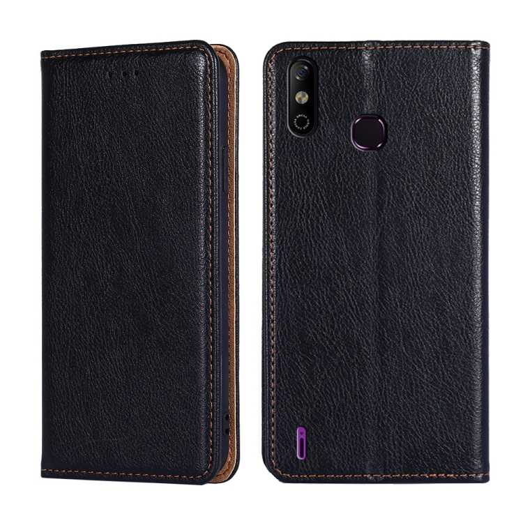 

For Infinix Smart 4 X653 Gloss Oil Solid Color Magnetic Leather Phone Case(Black)