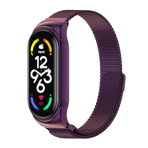 

For Xiaomi Mi Band 7 / 7 NFC MIJOBS CS Milan Magnetic Stainless Steel Watch Band(Purple)