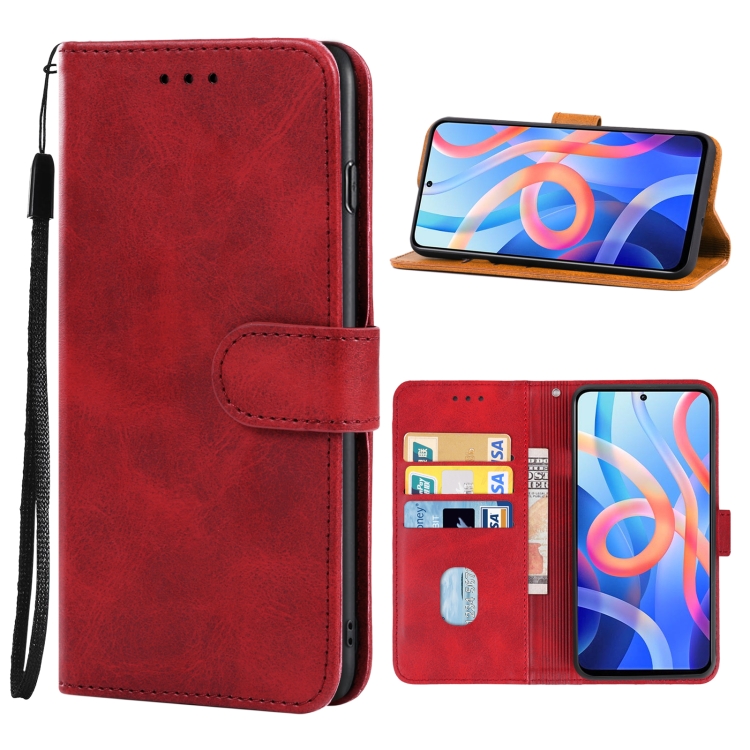 

For Xiaomi Redmi Note 11T 5G Leather Phone Case(Red)