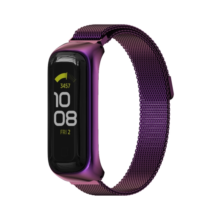 

For Samsung Galaxy Fit 2 MIJOBS Milan Magnetic Stainless Steel Watch Band(Purple)