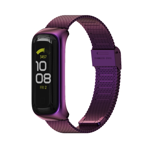 For Samsung Galaxy Fit 2 MIJOBS Milan Buckle Stainless Steel Watch Band(Purple)