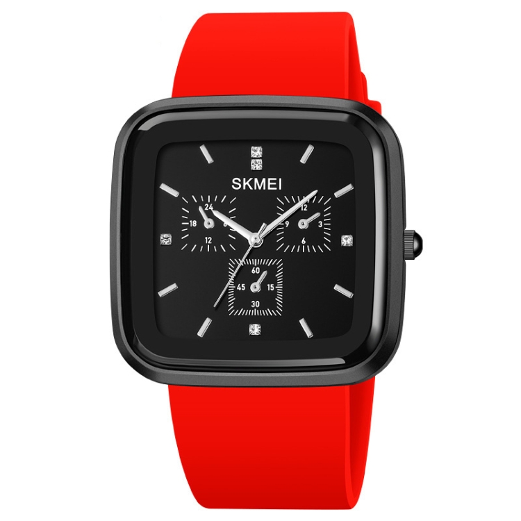 SKMEI 1902 Stainless Steel Buckle Silicone Strap Waterproof Quartz