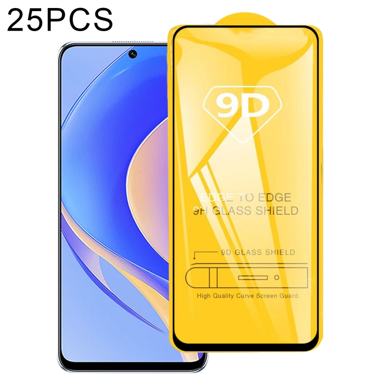 

25 PCS 9D Full Glue Screen Tempered Glass Film For Huawei nova Y90