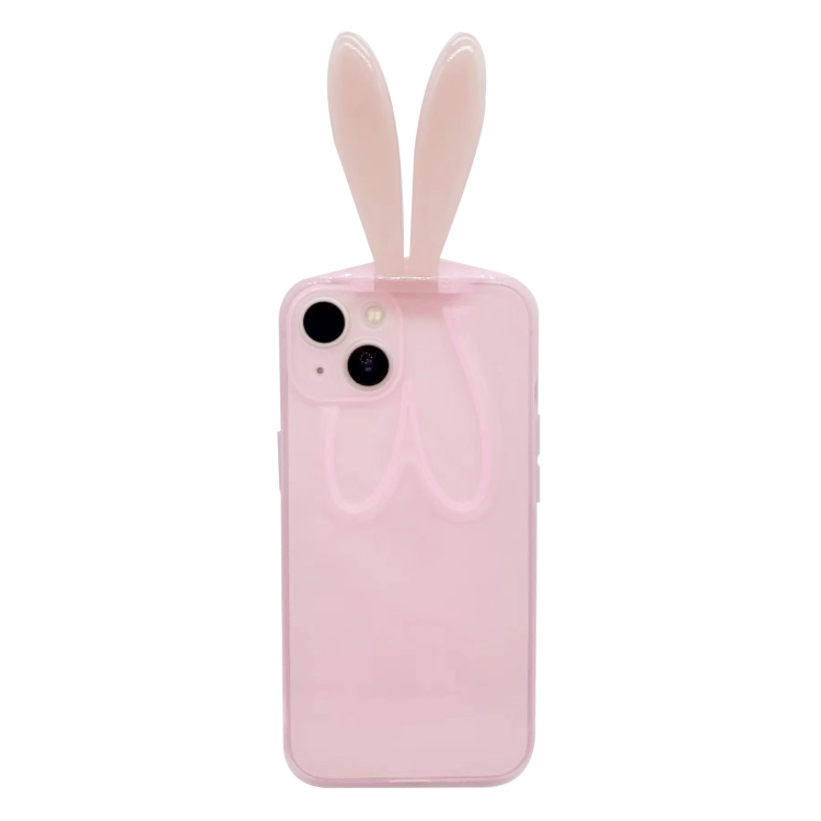 

Luminous Bunny Ear Holder TPU Phone Case For iPhone 13(Transparent Pink)